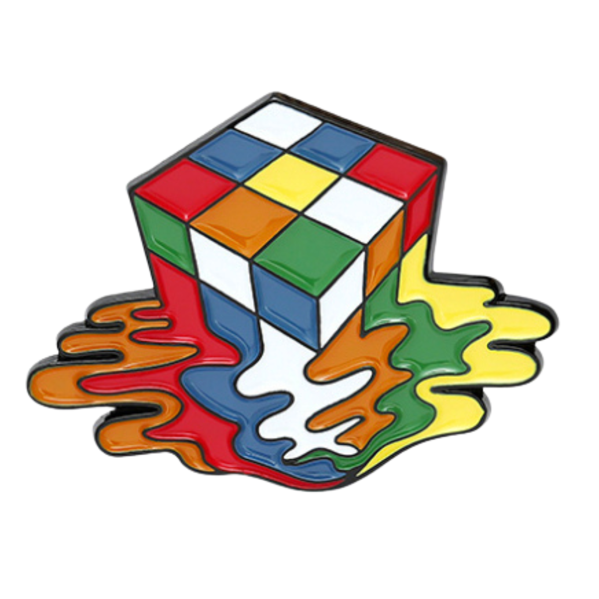 Colorful Melted Cube Brooch – Alloy Soft Enamel Pi → MasterCubeStore