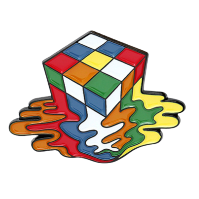 Colorful Melted Cube Brooch – Alloy Soft Enamel Pi → MasterCubeStore