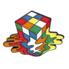 Colorful Melted Cube Brooch – Alloy Soft Enamel Pin for Puzzle Lovers
